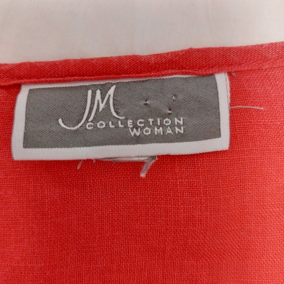 100% Linen Long, Roll Up Sleeves Hot Pink Plus Size Shirt size XXL - Picture 10 of 10